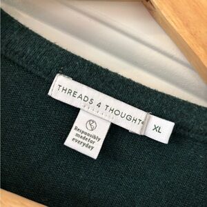 NWOT Threads 4 Thought Green Sweater/Tee XL